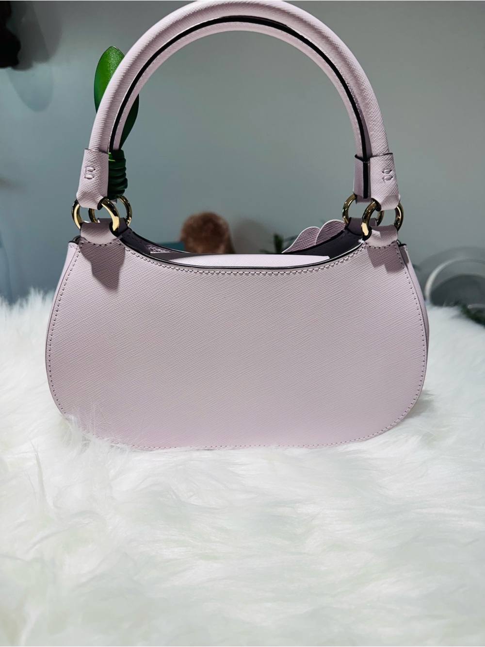 🌸 Kate Spade Nova Floral Appliqué Crescent Shoulder Bag Soft Lavender KL938 - Picture 2 of 7